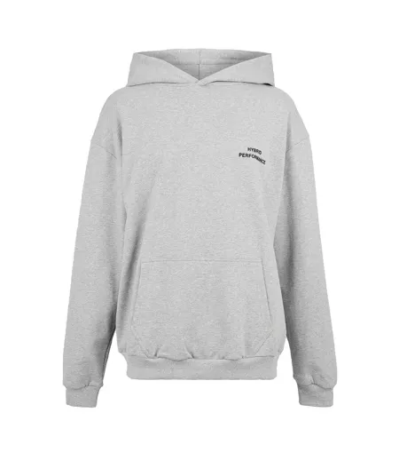 Mens Moisture Wicking Hoodie Grey Marl Hybrid Performance