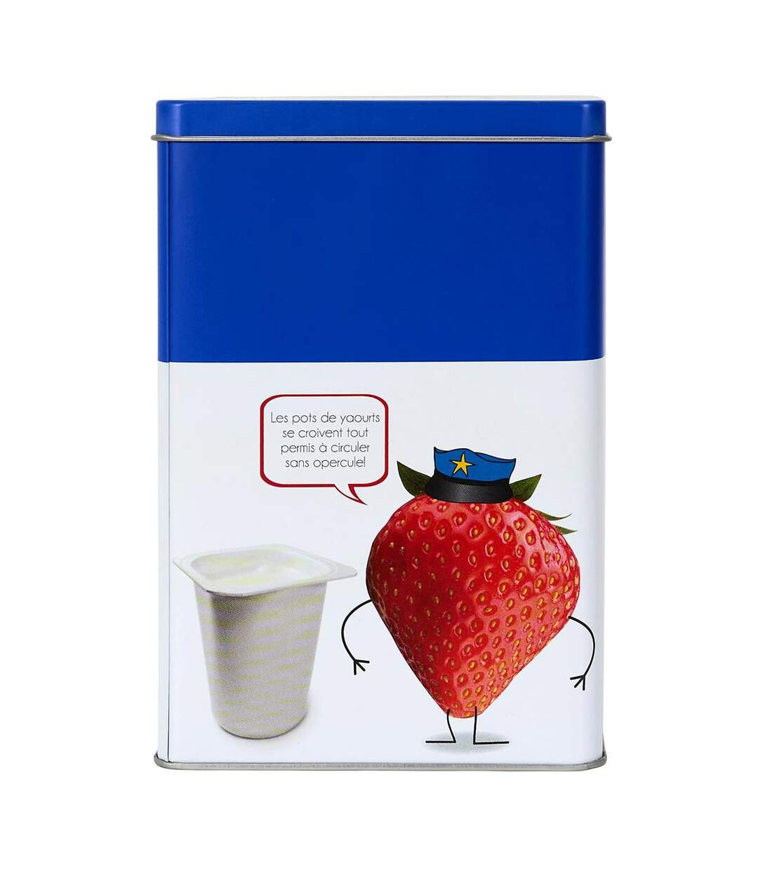 Boîte à Sucre en Métal Ludique 18cm Bleu-2