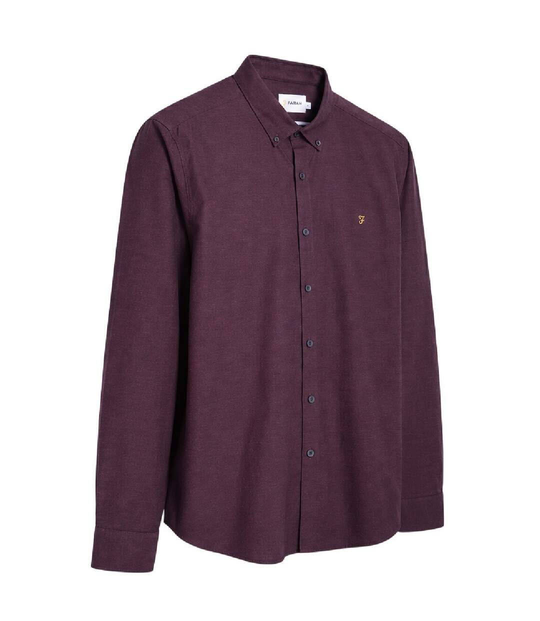 Mens Regular Button-down Shirt Red Farah-4