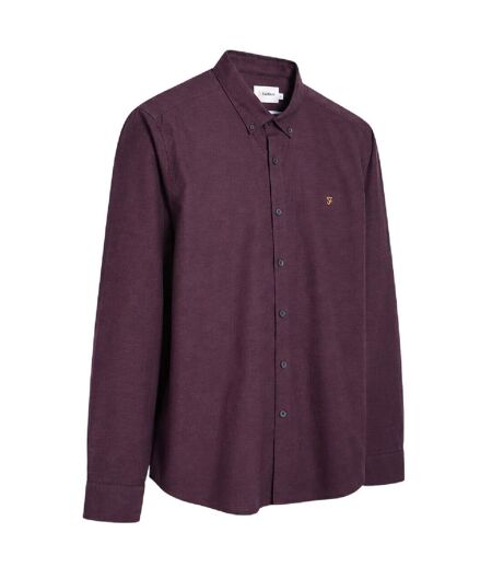 Mens Regular Button-down Shirt Red Farah