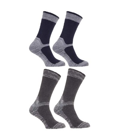 Chaussettes renforcées pour bottes de travail (lot de 4 paires) - Homme (Bleu marine/Gris) - UTMB153