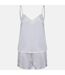 Towel City Ladies/Womens Satin Cami Short PJs (White)