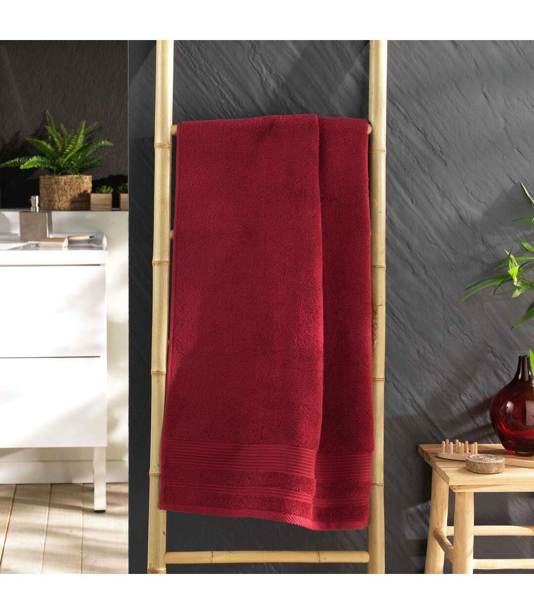 Drap de Douche Tendresse 70x130cm Rubis-4