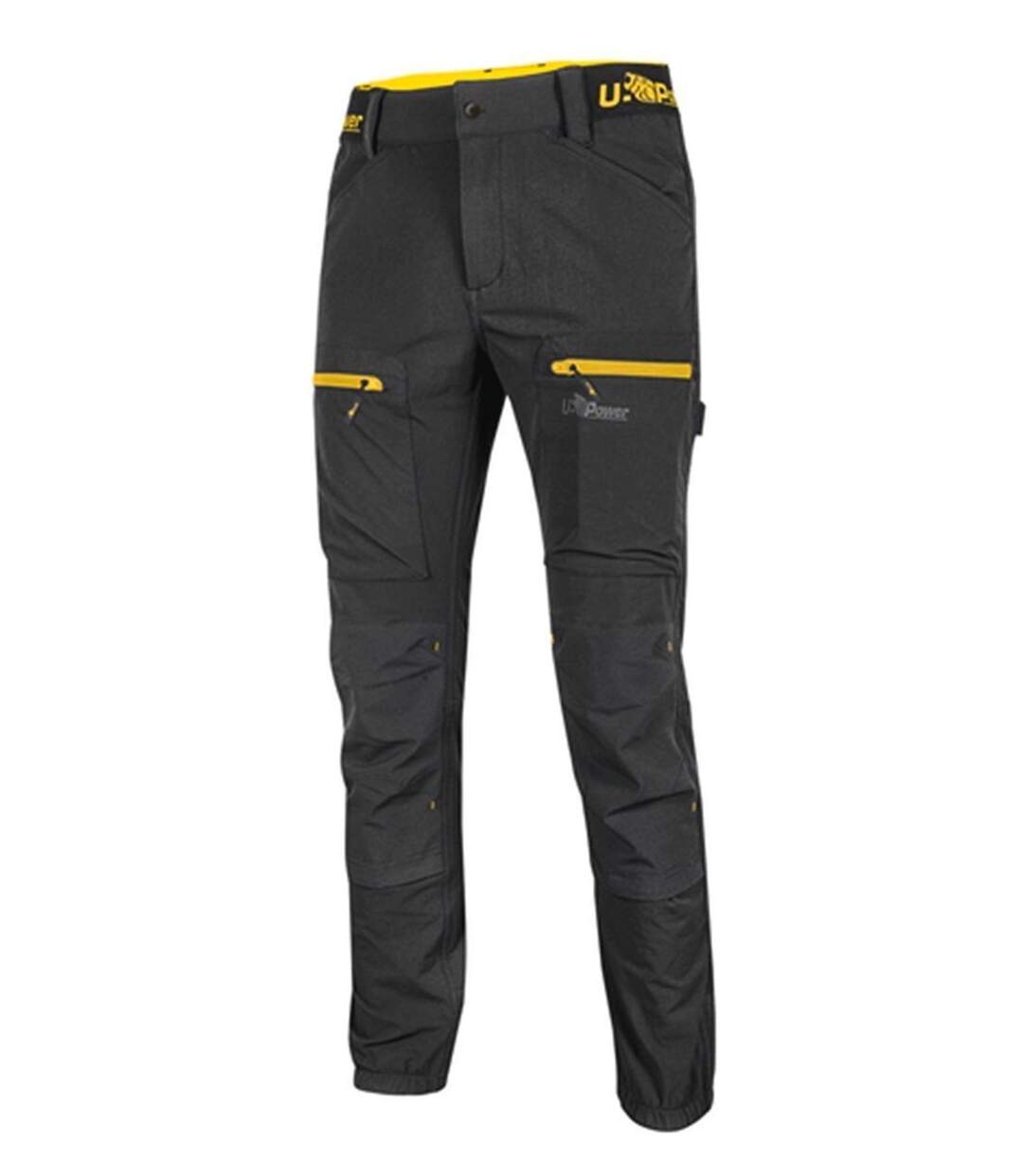 Pantalon de travail - Homme - UPFU281 - noir carbon et jaune-1