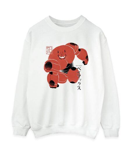Disney Sweatshirt Big Hero 6 Baymax Suite Pose - Femmes/Dames (Blanc) - UTBI11499