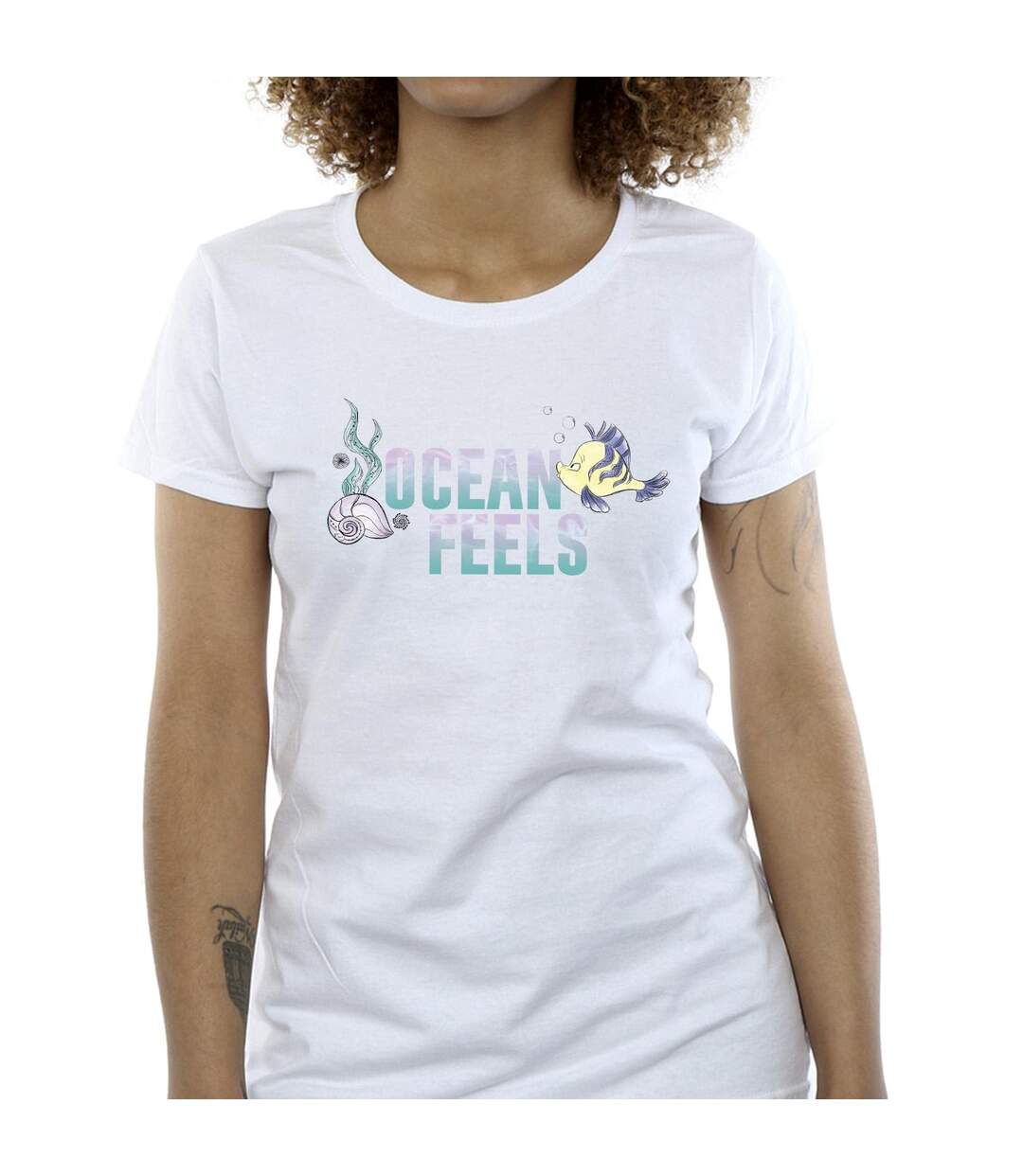 Disney T-shirt coton Ocean The Little Mermaid Femme/Ladies (Blanc) - UTBI26375-3
