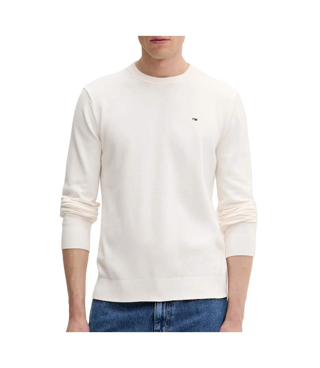 Pull blanc homme tommy hilfiger tjm slim ess-1