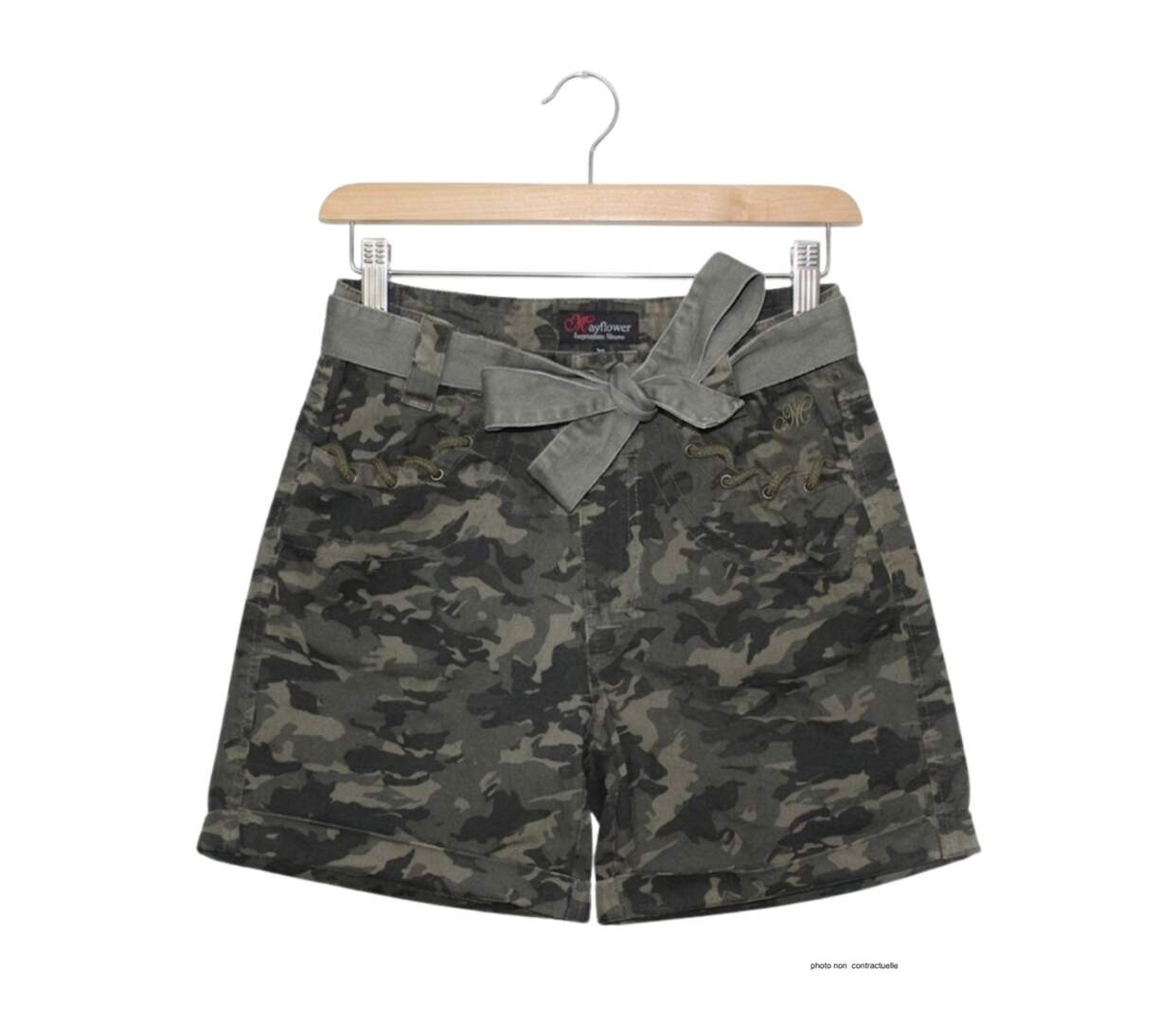 Short camouflage Femme MAYFLOWER MAXI1 : le style baroudeur chic à ceinture fantaisie-2