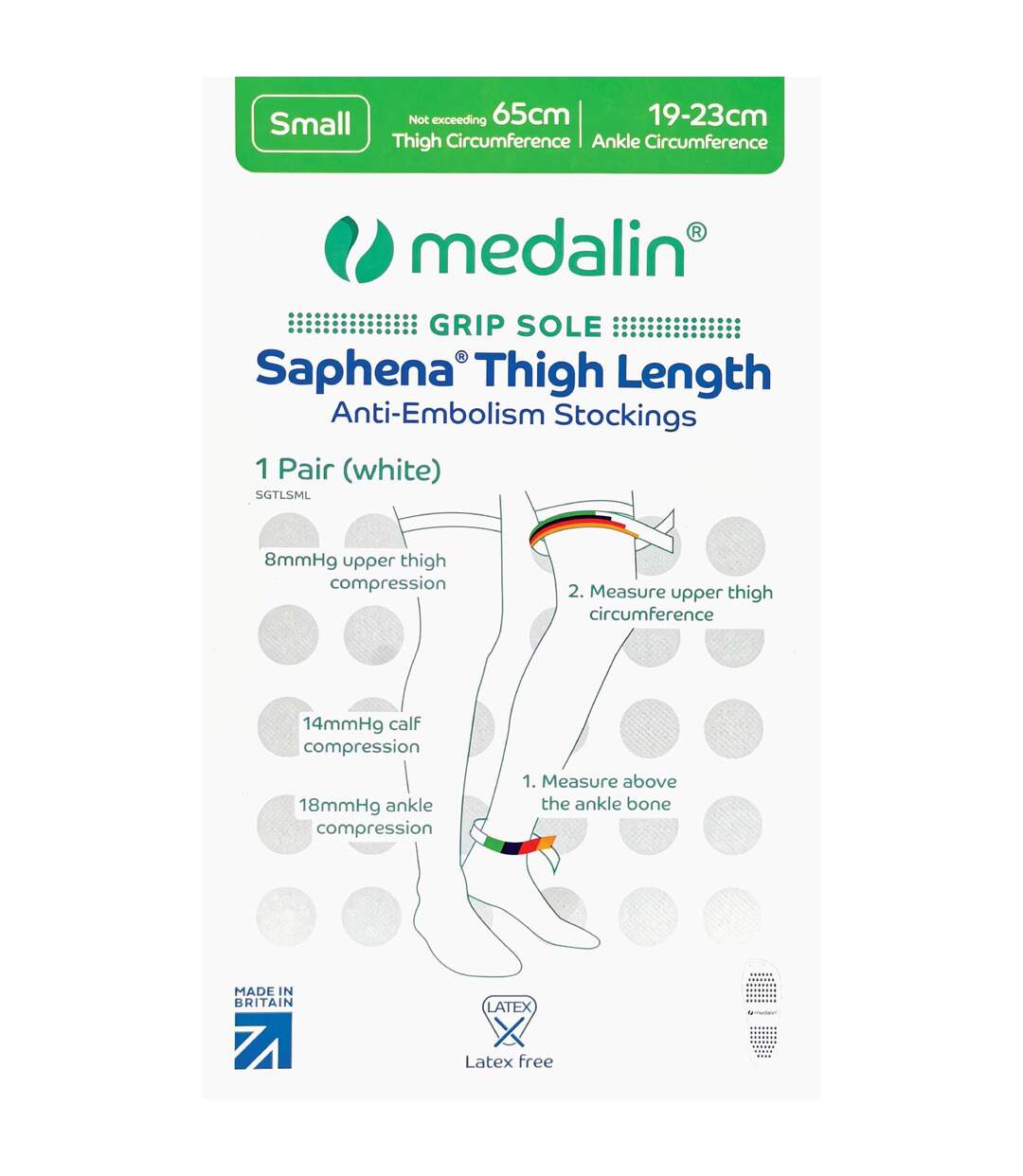 2 Pair Non Slip Thigh High Anti-Embolism Compression Stockings-2