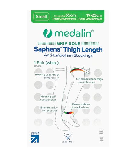 2 Pair Non Slip Thigh High Anti-Embolism Compression Stockings