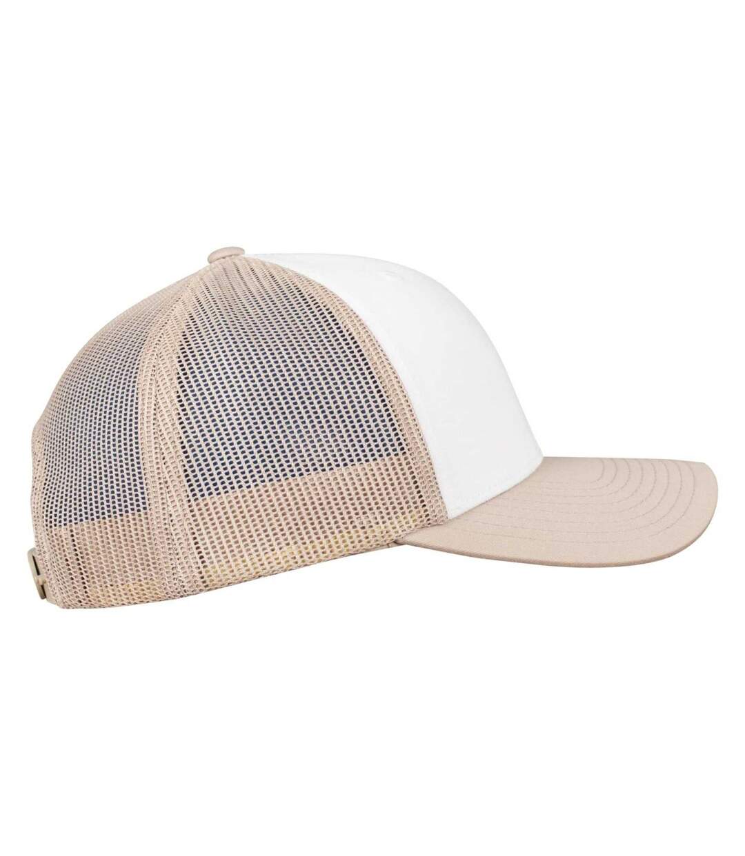 Casquette Trucker Motif/style Rétro Adulte Marron Kaki Blanc Flexfit-4