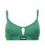 Womens/ladies Peek A Boo Stripe Bikini Top Green Puma-1