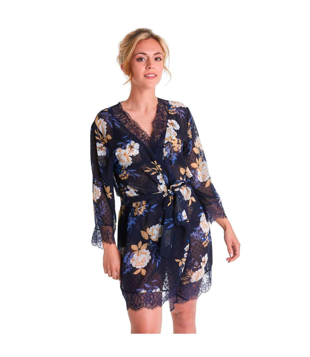 Kimono bleu marine Doux Rêve-2