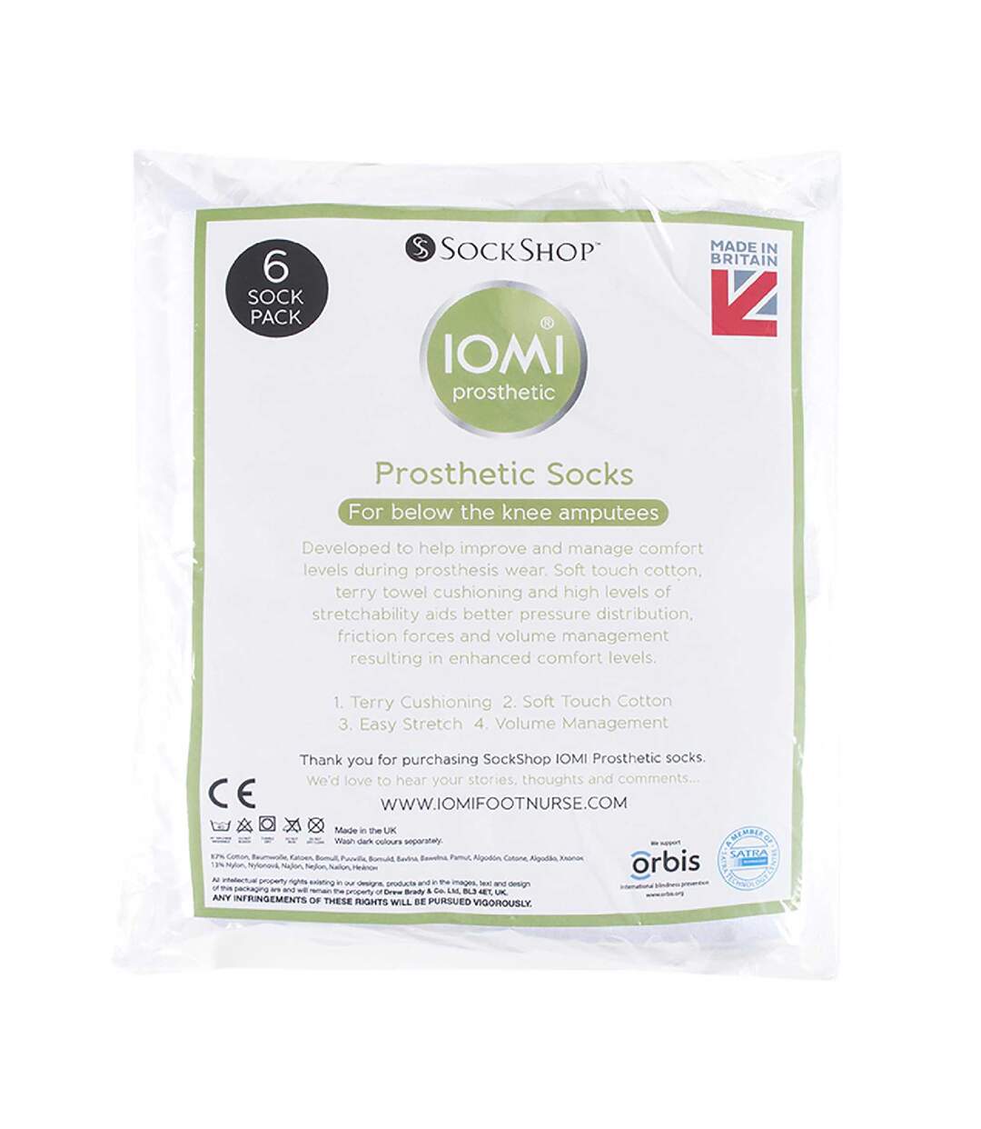 IOMI - 6 Paires De Chaussettes Prothétiques Pour Amputés-2