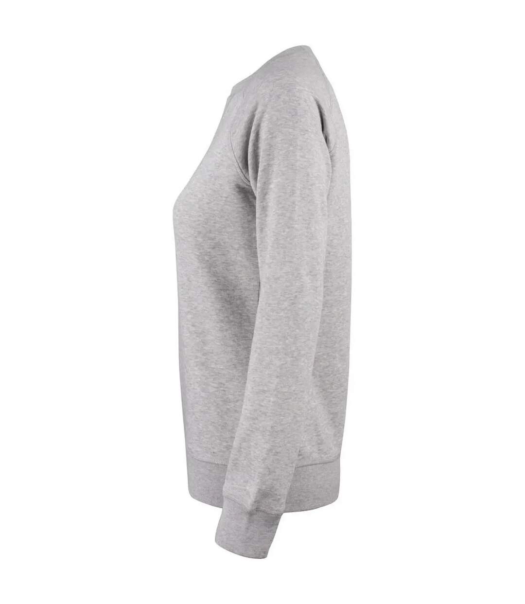 Womens/ladies Premium Organic Cotton Sweatshirt Grey Melange Clique-3