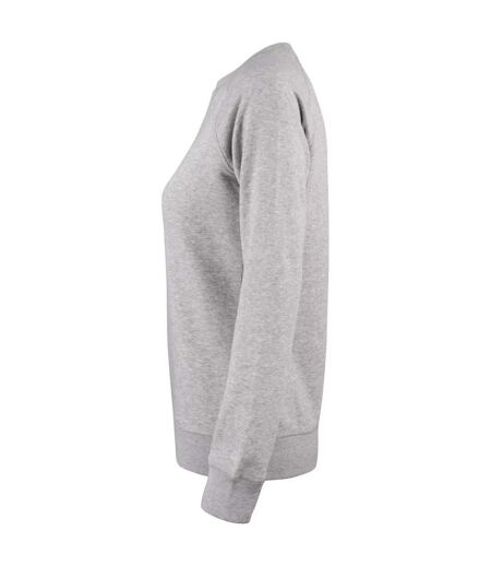 Womens/ladies Premium Organic Cotton Sweatshirt Grey Melange Clique