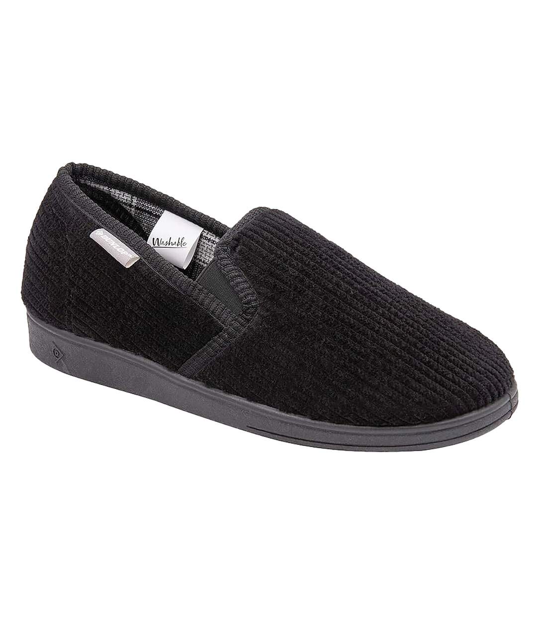 Mens Tartan Lined Slippers With Memory Foam-2