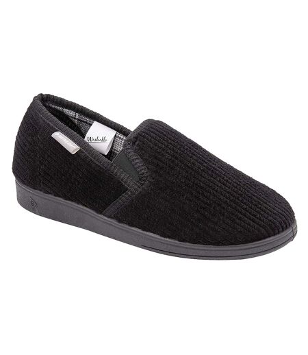 Mens Tartan Lined Slippers With Memory Foam