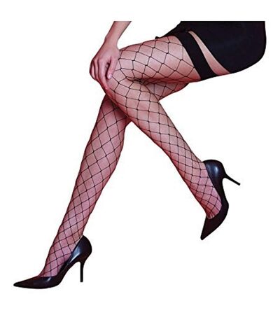 Scarlet Bas Résilles Pour Porte-jarretelles 1 Paire Femme Noir Silky
