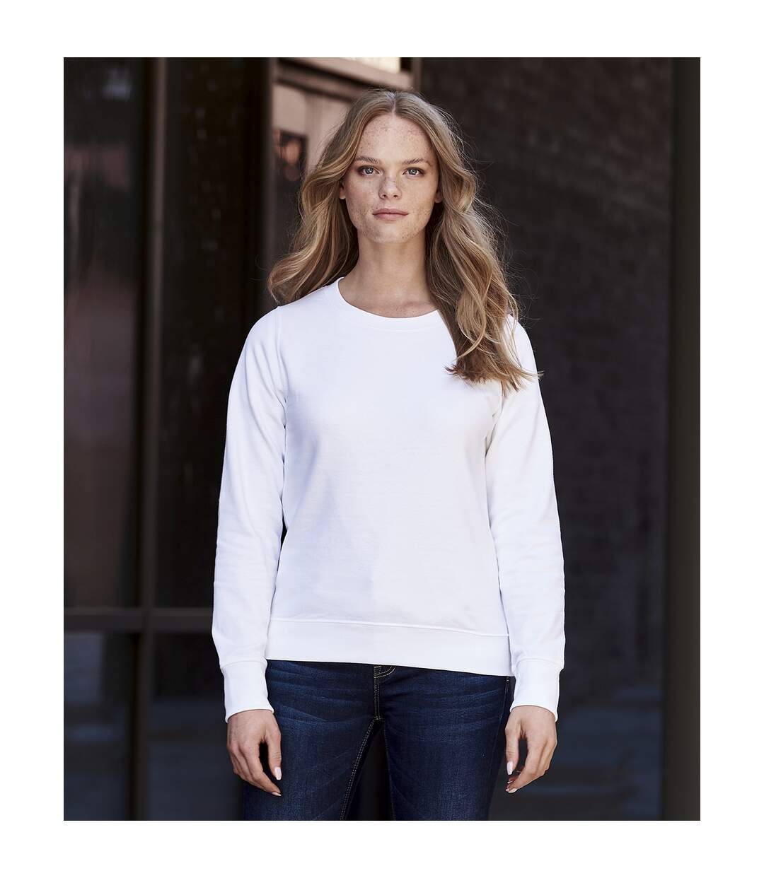 Womens/ladies sweatshirt arctic white Awdis