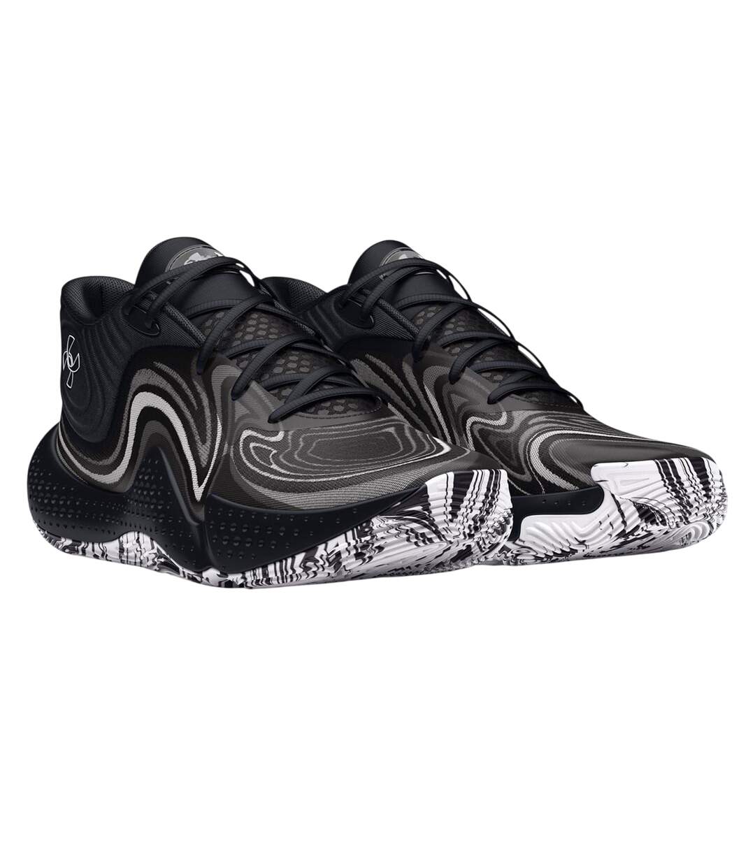 Mens Ua Spawn Graphic Print Basketball Shoes Black Under Armour-4