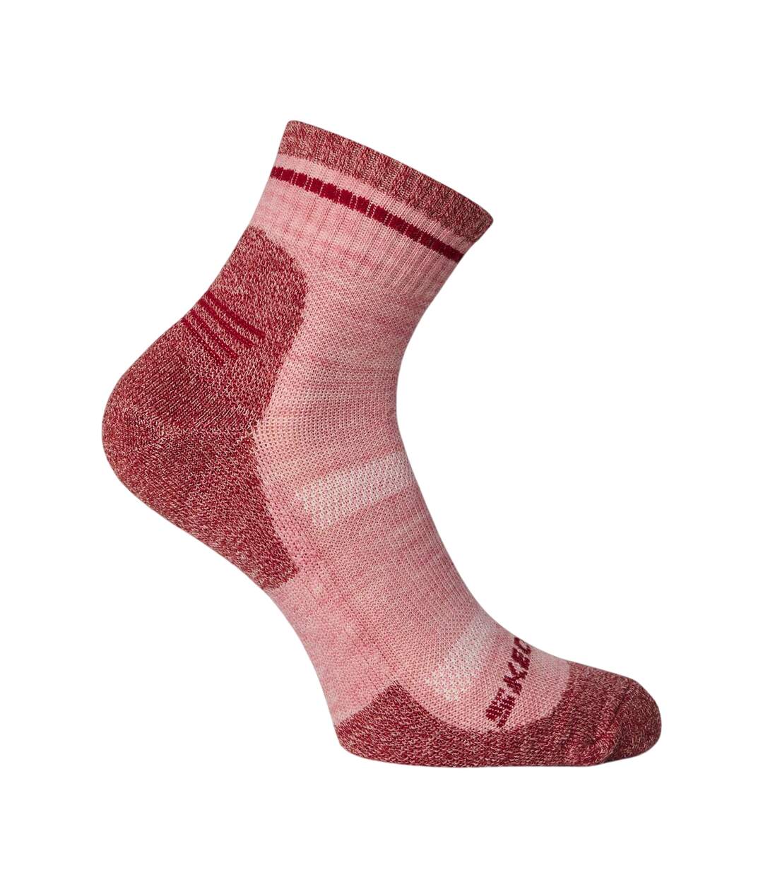 Pack Of 2  Womens/ladies Crew Socks  Grey Pink Skechers-3
