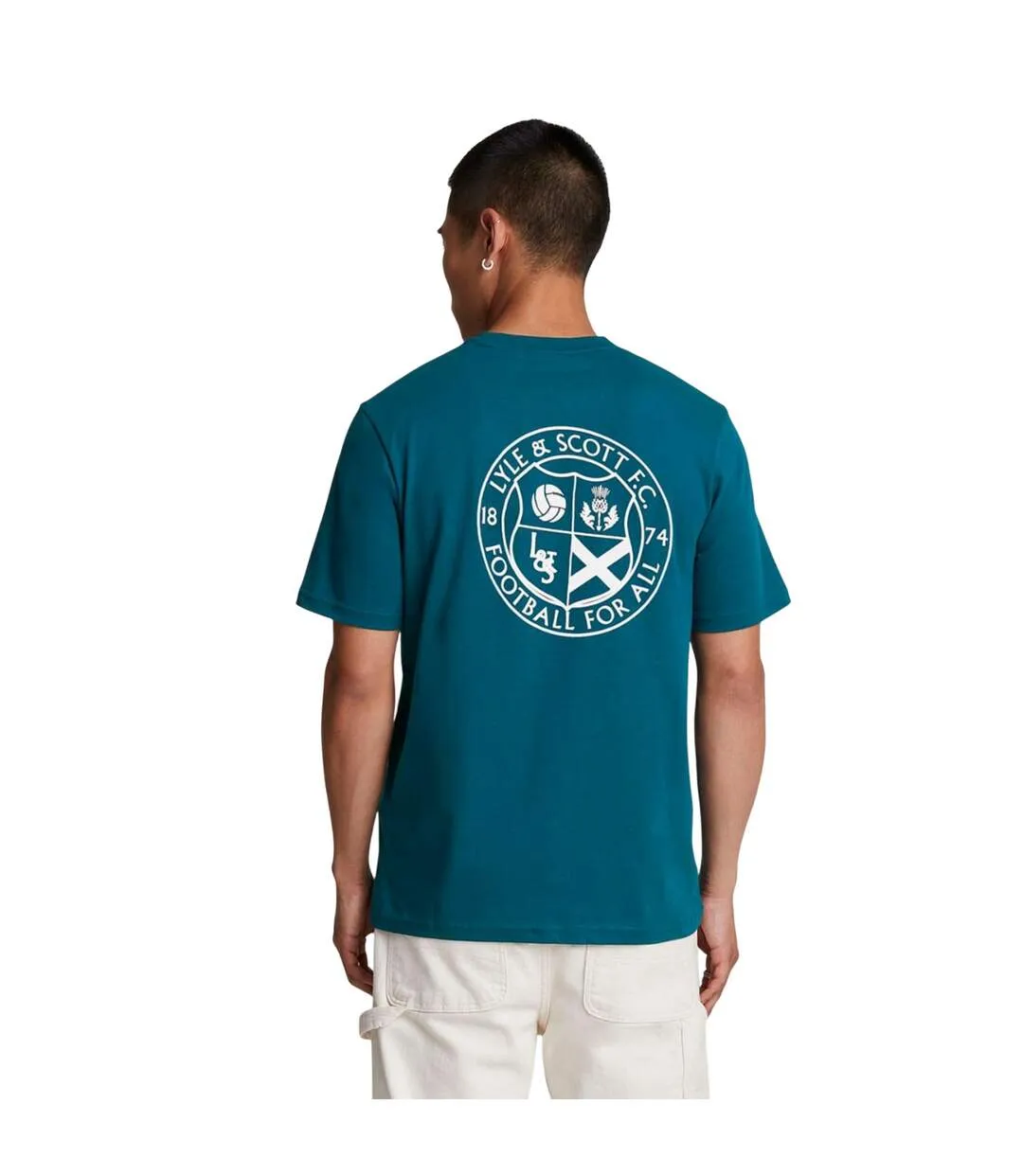 Mens Football For All Graphic T-shirt Navy Lyle & Scott-3