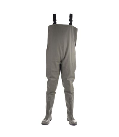 Mens Tyne Chest Safety Wader Wellingtons Green Amblers