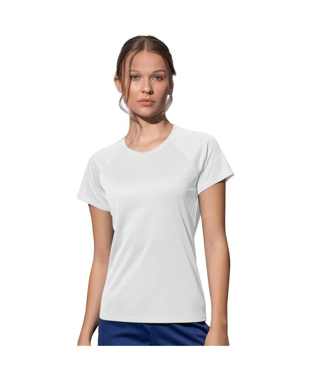 T-shirt raglan femme blanc Stedman-2