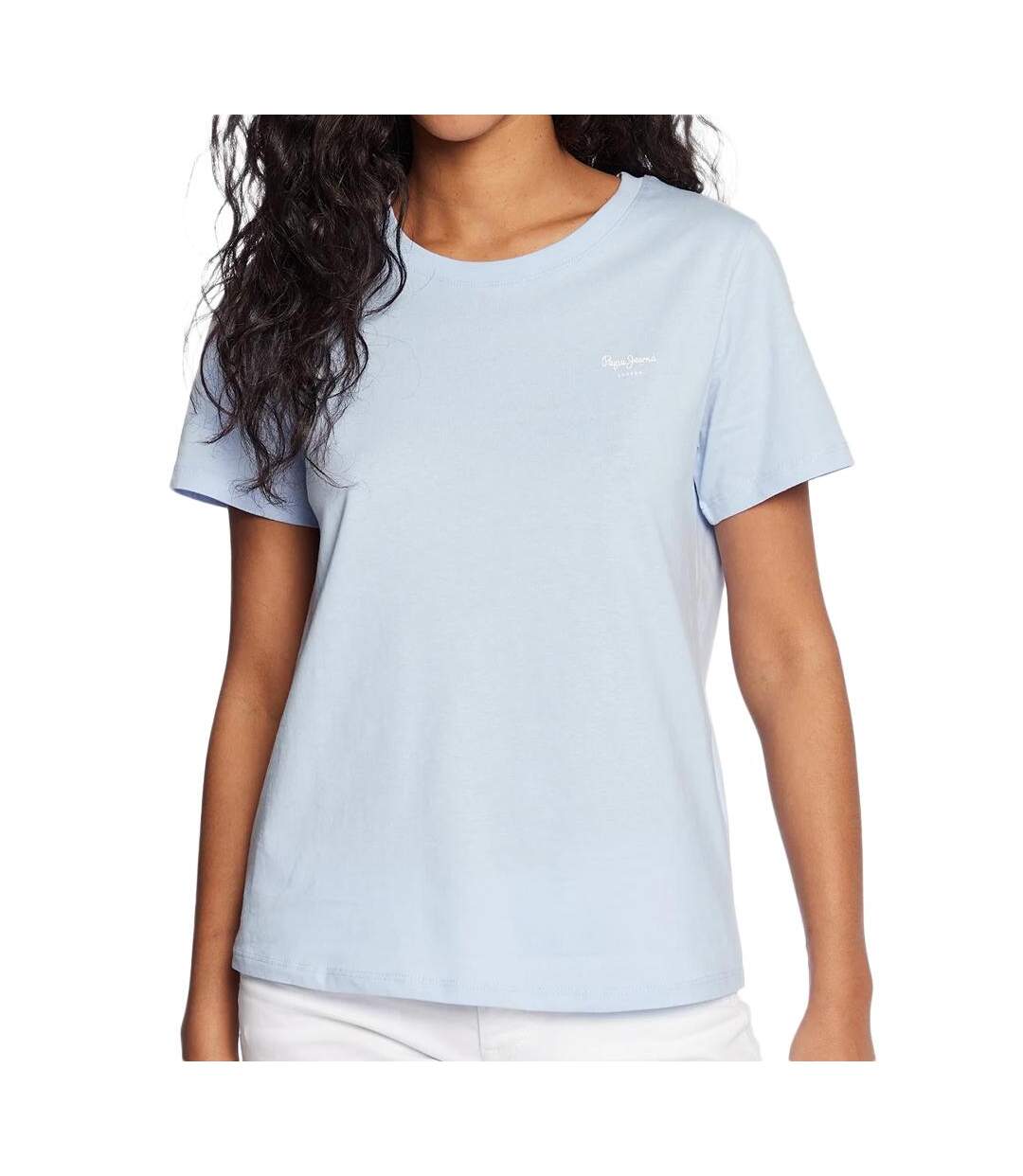 T-shirt Bleu Femme Pepe Jeans Wendy Chest - XS-1