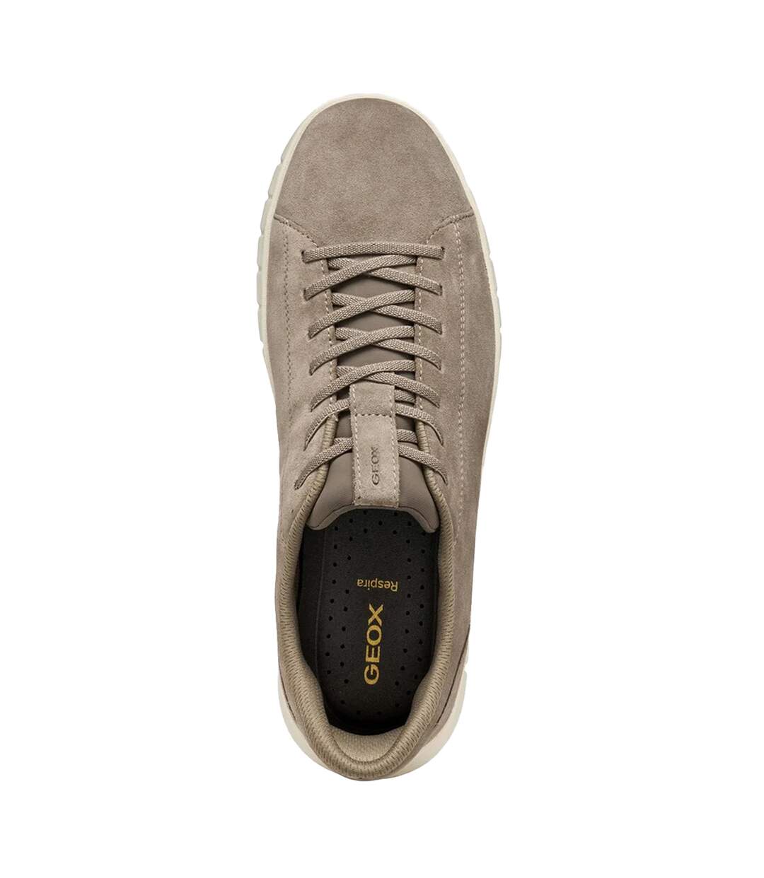 Mens Leather Flexstride Plus Trainers Dove Grey Geox-4