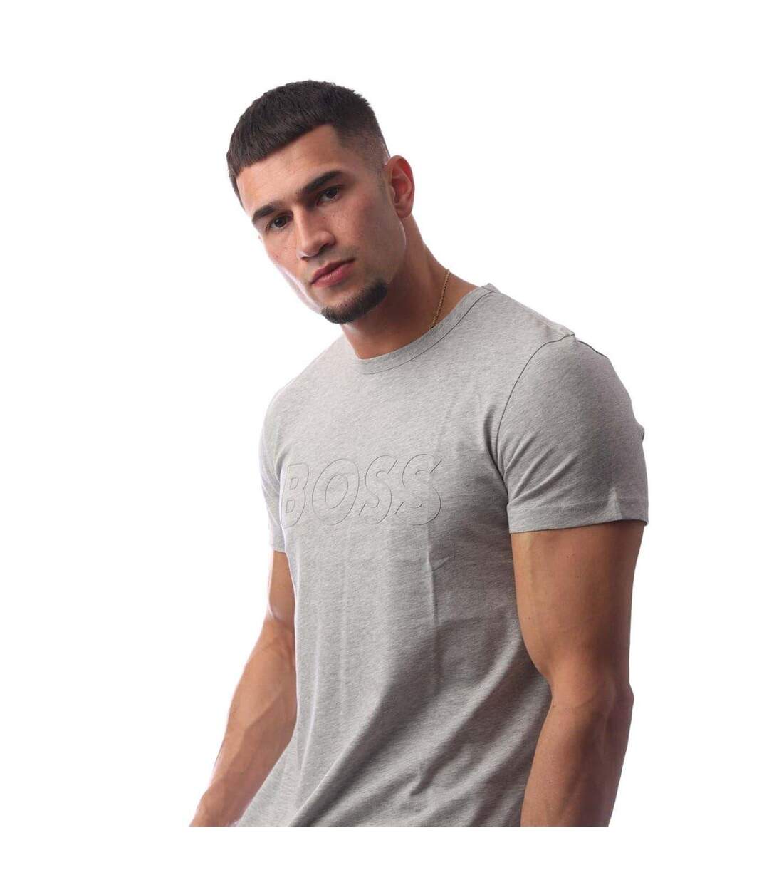 Mens Teebo T-shirt Pastel Grey Boss-2
