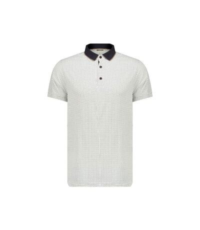 polo avec micro motif sur l'ensemble et col contrasté, bas de manches avec boutons HORUS