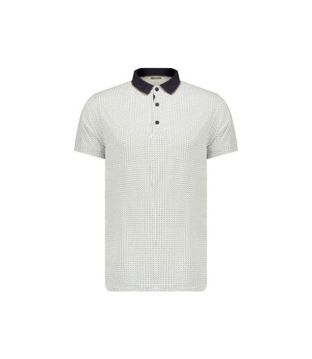 polo avec micro motif sur l'ensemble et col contrasté, bas de manches avec boutons HORUS