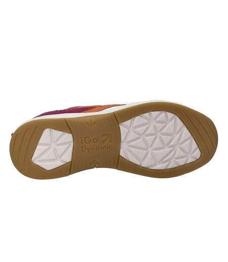 Womens/ladies Elli 09 Leather Trainers Rouge Orange Blanc Josef Seibel