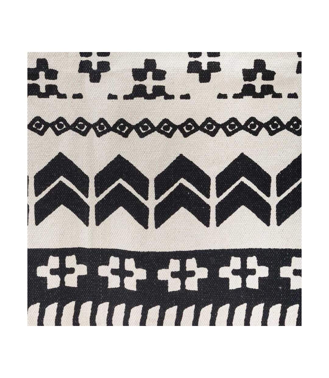 Tapis Déco à Franges Pailo 120x170cm Noir & Blanc-2