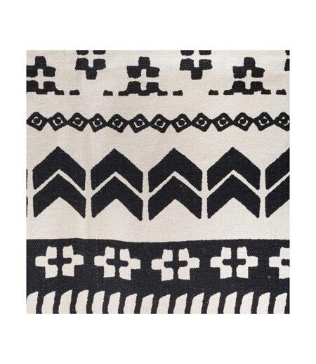 Tapis Déco à Franges Pailo 120x170cm Noir & Blanc