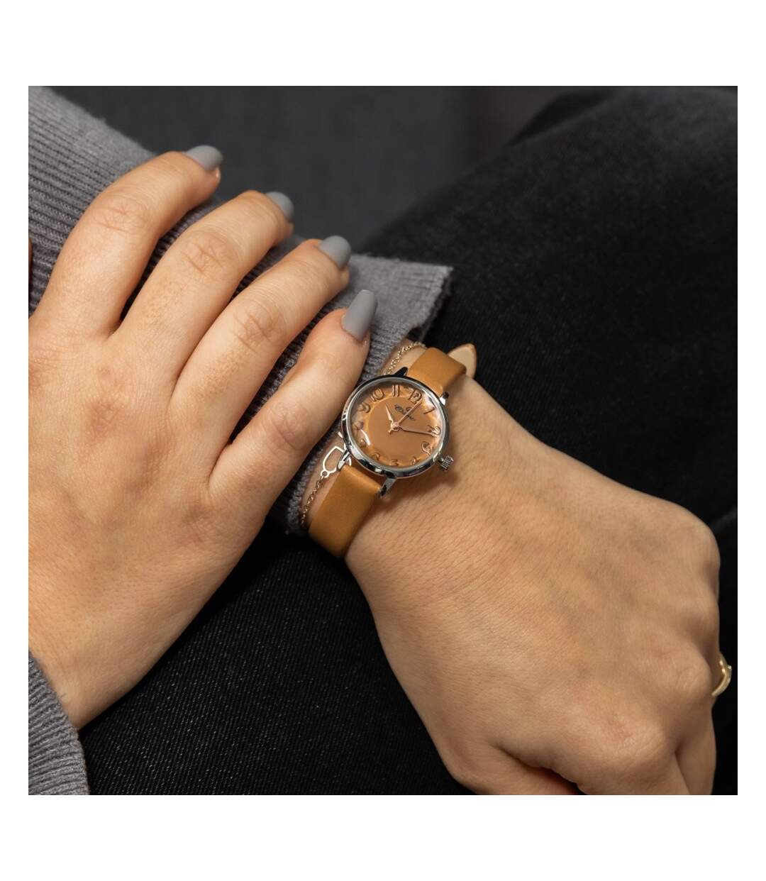 Montre Femme Couleur Caramel CHTIME