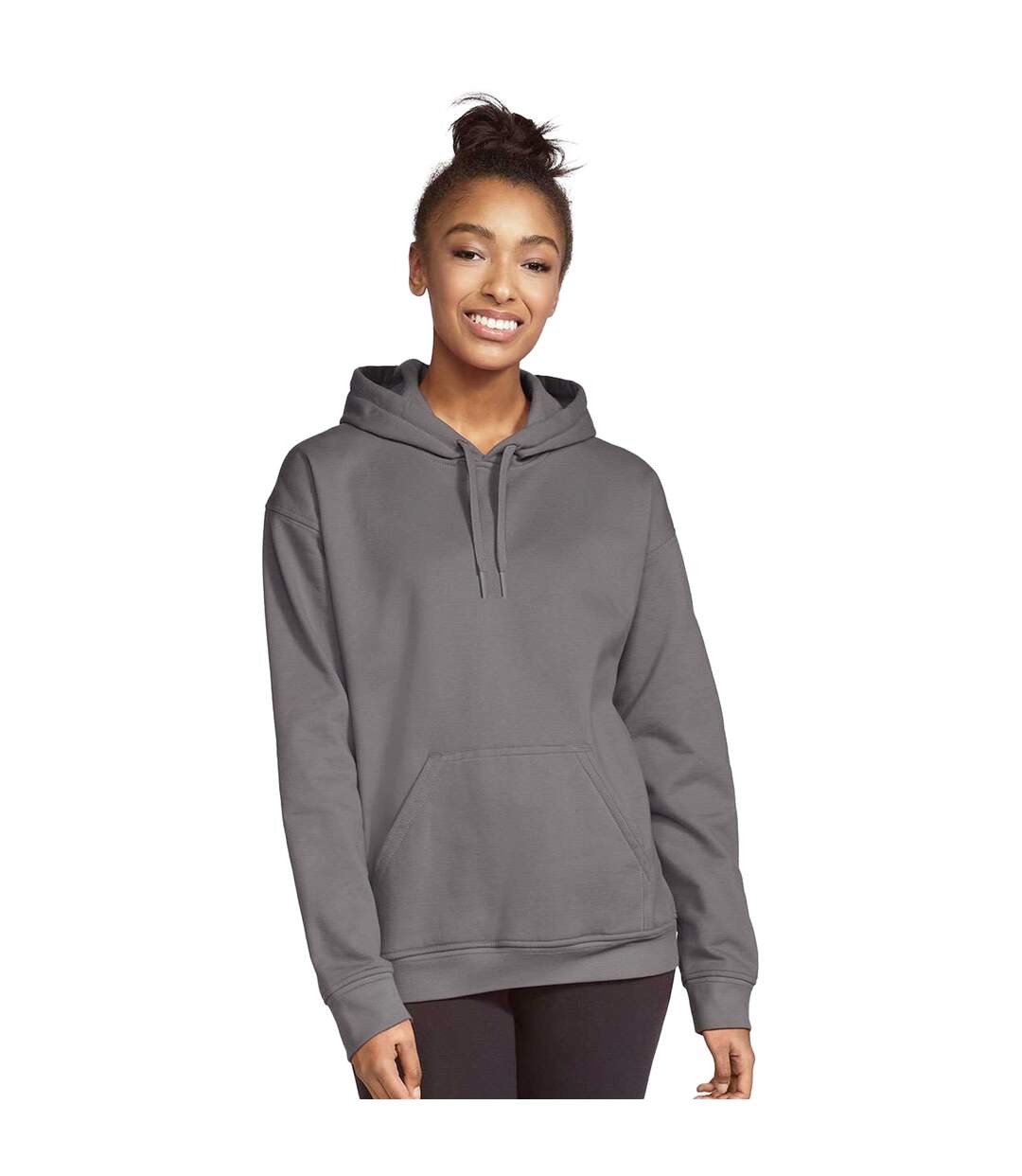 Sweat À Capuche Softstyle Adulte Charbon Gildan-1
