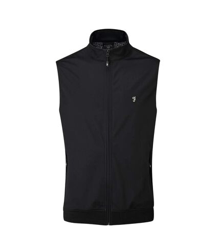 Mens hebron full zip gilet black Farah