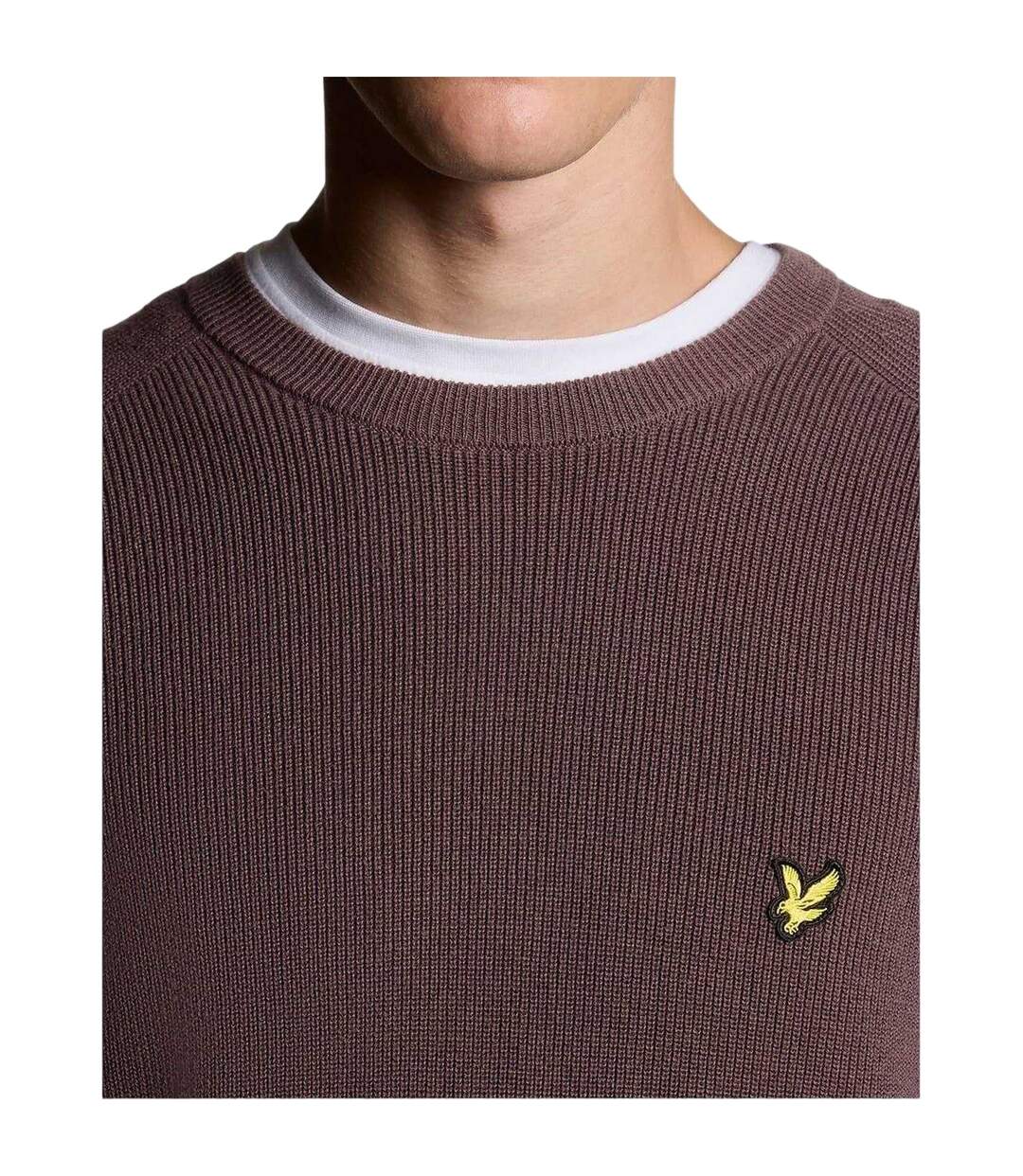 Mens Ribbed Raglan Jumper Espresso Lyle & Scott-4