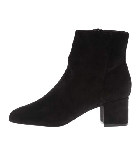 Womens/ladies suede block heel ankle boots black Dune London
