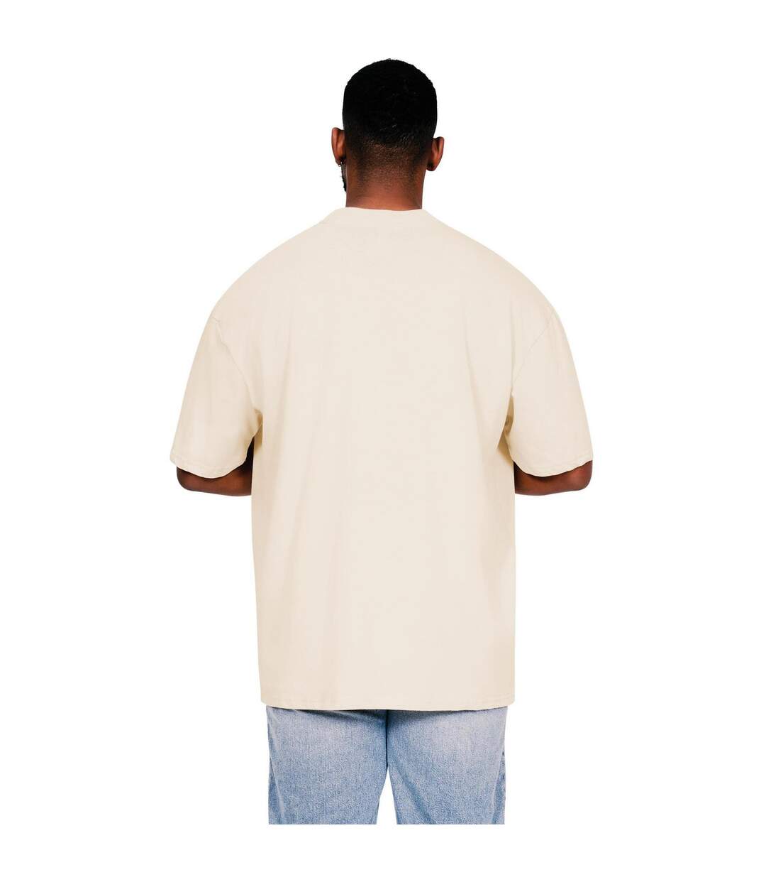 Mens Core Ringspun Cotton Tall Oversized T-shirt Sand Casual Classics-2