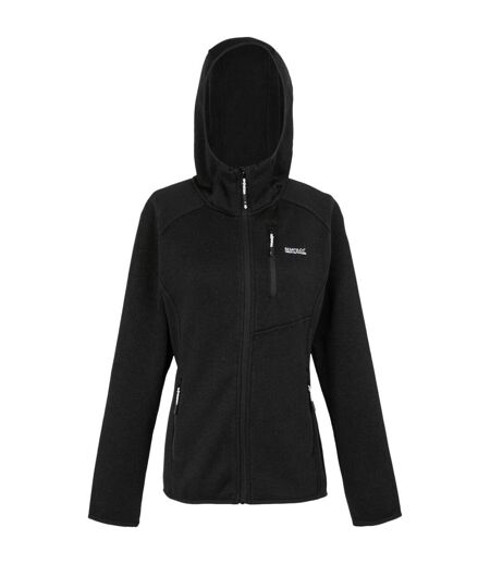 Womens/ladies Newhill Marl Hooded Fleece Jacket Black Regatta