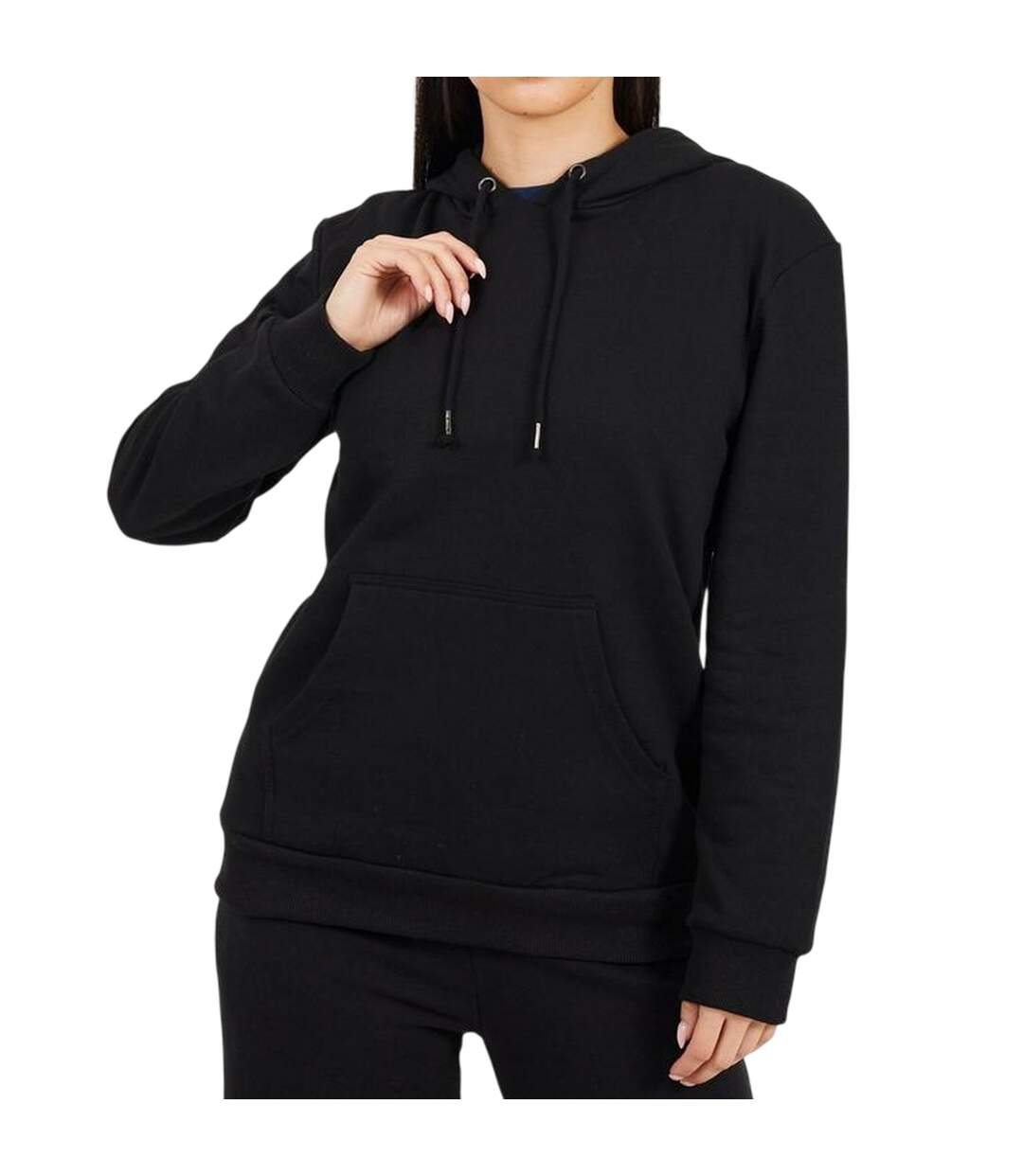 Sweat À Capuche Avec Cordons Femme Noir Brave Soul-1