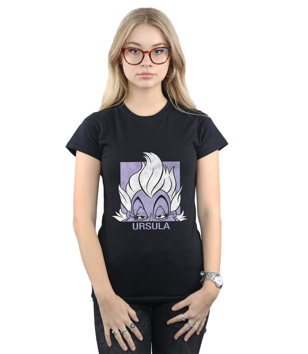 Disney - T-shirt USRSULA CROPPED HEAD - Femme (Noir) - UTBI14711-2