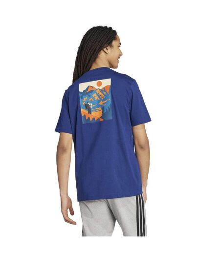 Mens Doodle Hiking T-shirt Dark Blue Adidas