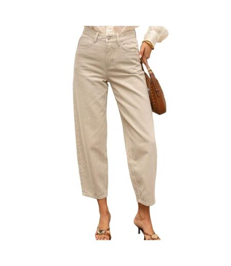 Jean barrel beige femme oraije bony