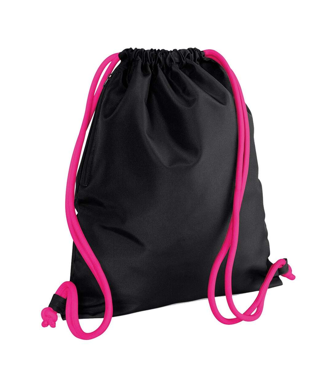 Bagbase Icon Drawstring Bag/Gymsac (Black/Fuchsia) (One Size) - UTBC3396-1