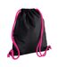 Bagbase Icon Drawstring Bag/Gymsac (Black/Fuchsia) (One Size) - UTBC3396-1
